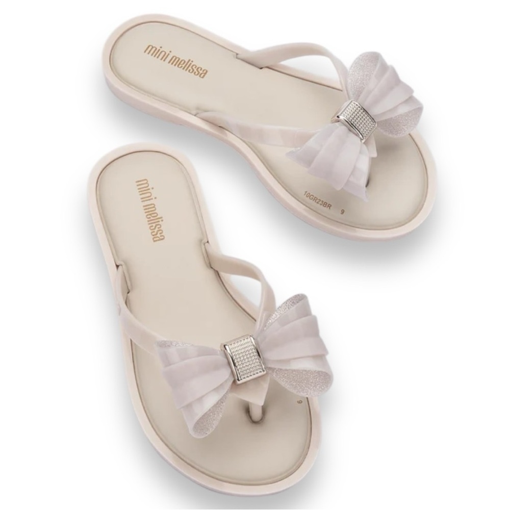 Mini Melissa girl flip flop color Beige Size 1 toddler new with box